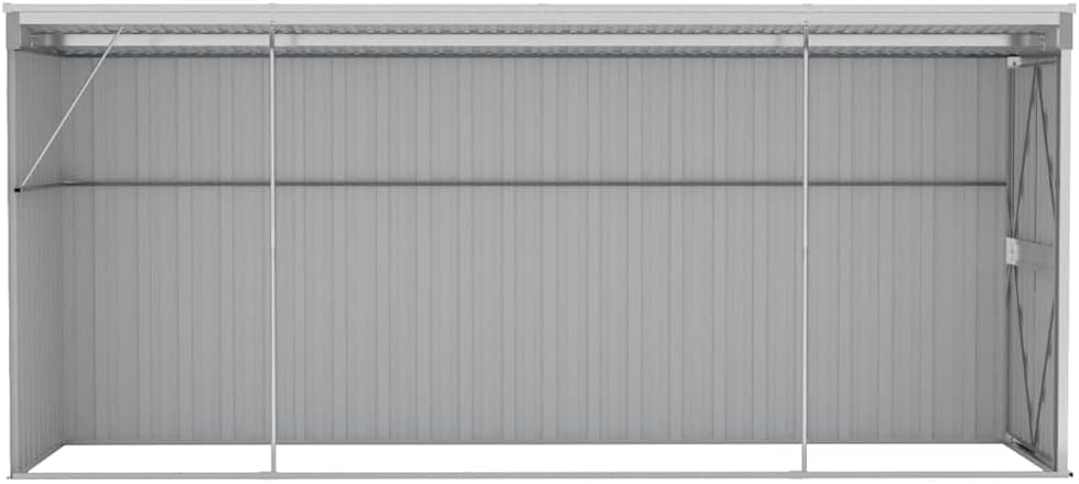 jardinite Abri de Jardin Mural Gris 118x382x178 cm Acier galvanisé,Structures extérieures, Cabanes & abris de Jardin,316230