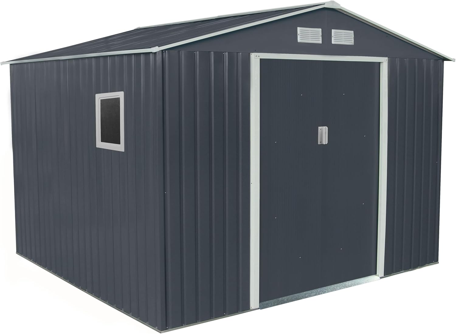 Abri de jardin métal - 7,06m² - fenêtre latérale, kit ancrage, 212cm