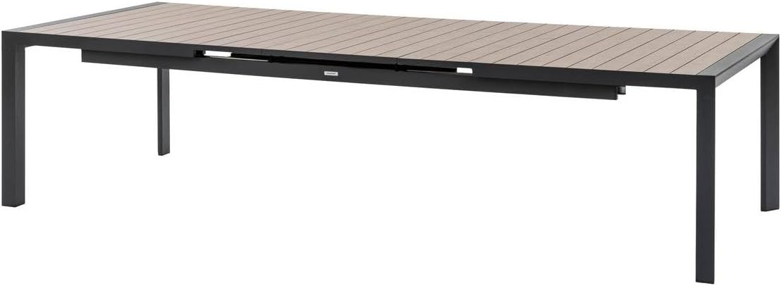 jardinite - Evasion - grande table extensible 14 places - aluminium effet bois, rallonge, extérieur