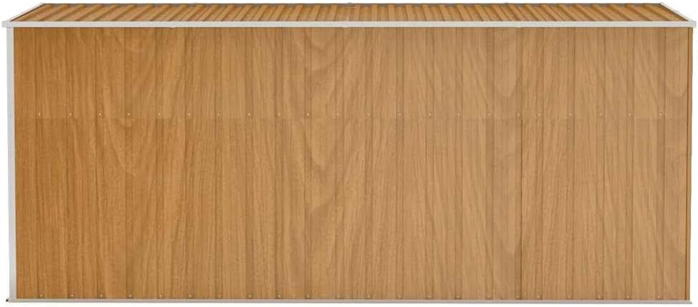 jardinite Abri de Jardin Mural Marron 118 x 382 x 178 cm Acier galvanisé,Structures extérieures, Cabanes & abris de Jardin,316232