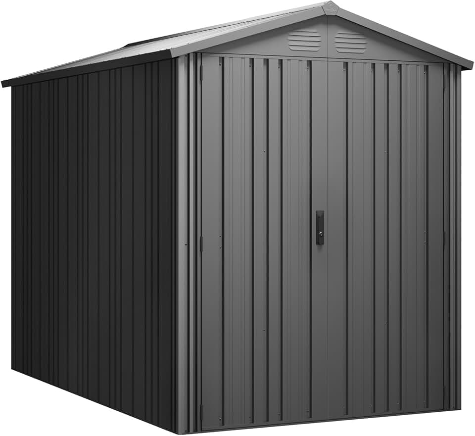 jardinite - Pioneer Y50 - 168x256x200cm - abri métal robuste, portes renforcées, serrure à clé, plafond solide - Y50