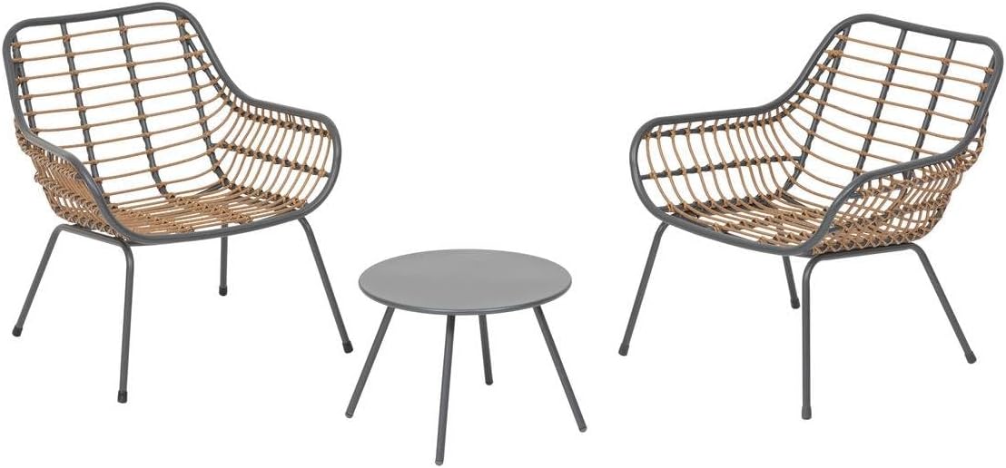 jardinite - Paopao Duo - dimensions compactes - résine tressée, acier anticorrosion, coussins inclus