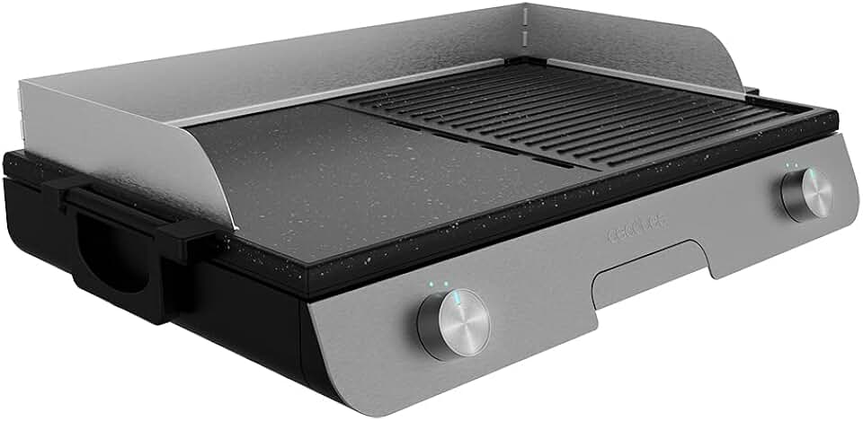 jardinite - PerfectRoast 3000 - barbecue inox - 3000W, surface mixte, Rockstone antiadhésif, thermostat, bac graisse 03182