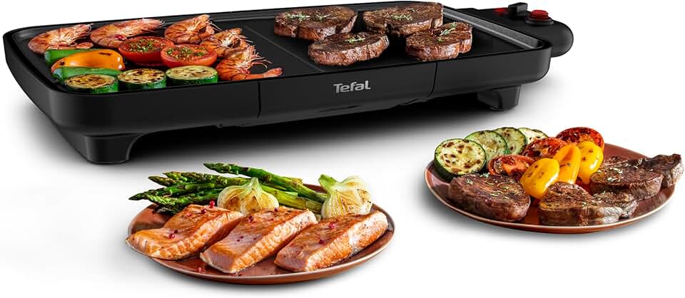 jardinite - Booster Plancha électrique 2200W 2 zones, grande surface, thermostat réglable CB642800