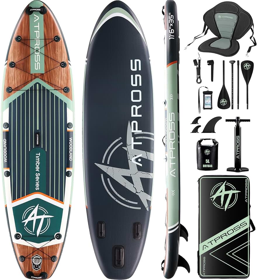 Planche à pagaie gonflable pour adultes, 350 x 89 x 15 cm, 200 kg, extra large, avec kit d'accessoires de SUP et sac à dos, planche de kayak antidérapante, stable, pour yoga, pêche, surf