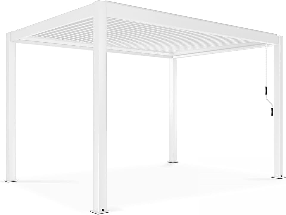 jardinite - Pergola bioclimatique autoportée blanche - 3x4m - résistance météo