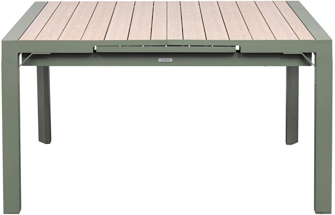 jardinite - Evasion - table extensible 10 places - alu et effet bois