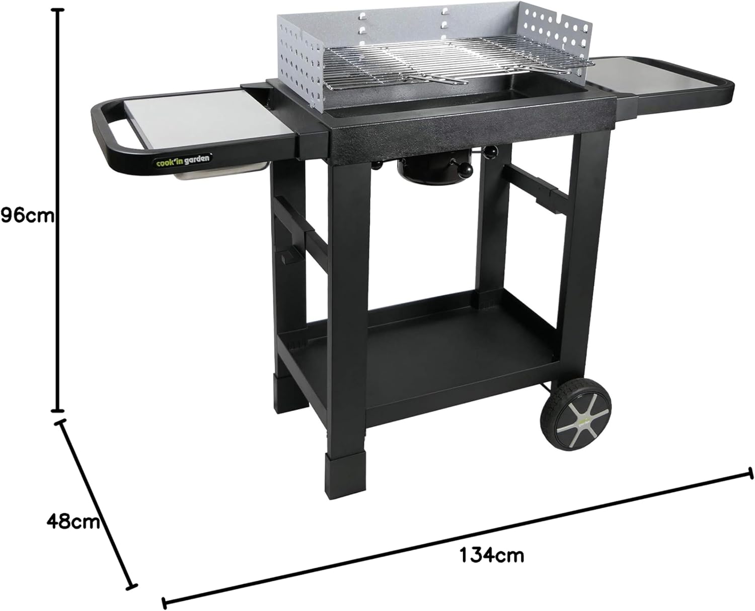 Cook’in Garden - Easy 60 - barbecue fonte, montage rapide, roulettes