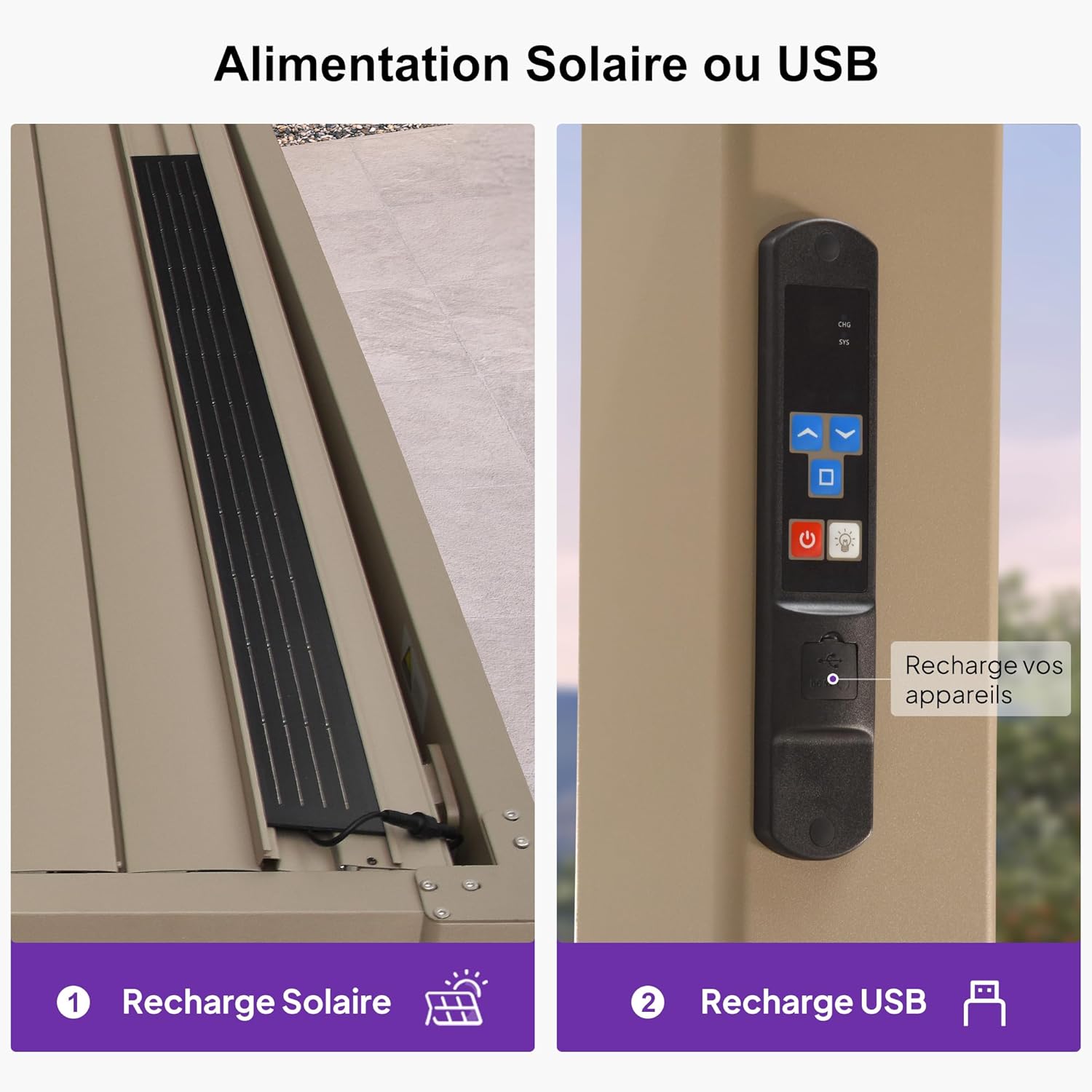 jardinite - pergola bioclimatique LED - 3x4,25m - aluminium, lames orientables, anti-UV, sans entretien