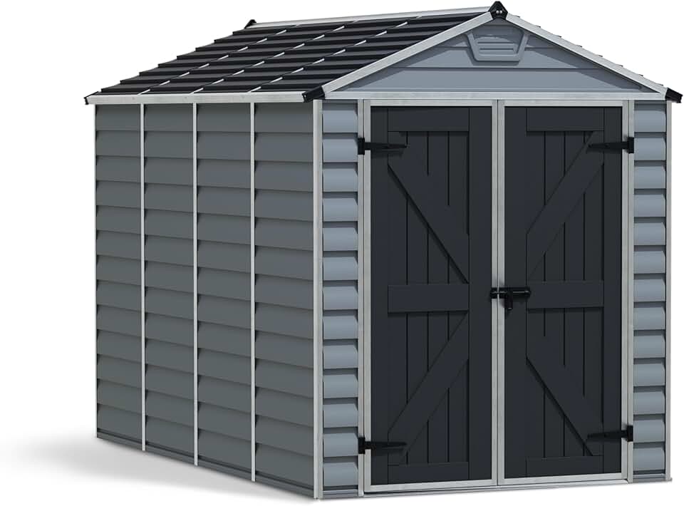 jardinite - jardinite - 5.6m² - abri de jardin alu polycarbonate gris
