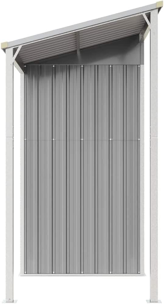 jardinite Abri de Jardin avec Toit prolongé Gris Clair 277x107x181 cm, Maison & Jardin, Pelouses & Jardins, Vie en extérieur, Structures extérieures, Cabanes & abris de Jardin, Gris, (Poids 41.56KG)