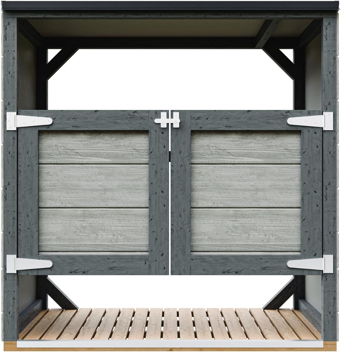 Abri de Jardin pour poubelles, Cache Poubelle extérieur 2x240L – Coffre de Rangement Exterieur, Armoire de Jardin, cabane de Jardin Exterieur – jardinite M980A-TUNDRA Cavern