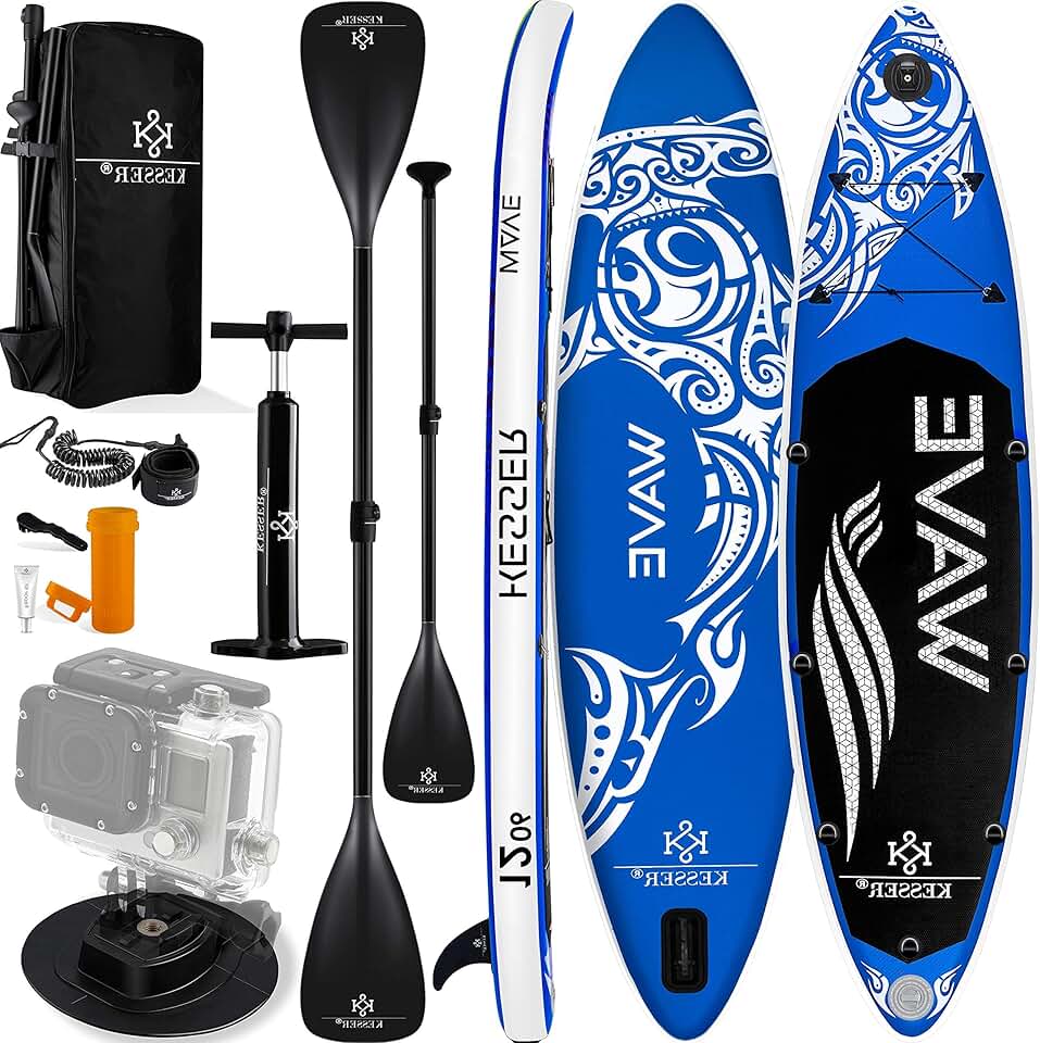 jardinite® Set Sup Board Gonflable Stand Up Paddle Board Premium Surfboard Sports Aquatiques | 6 Pouces d'épaisseur | Accessoires complets | 130kg