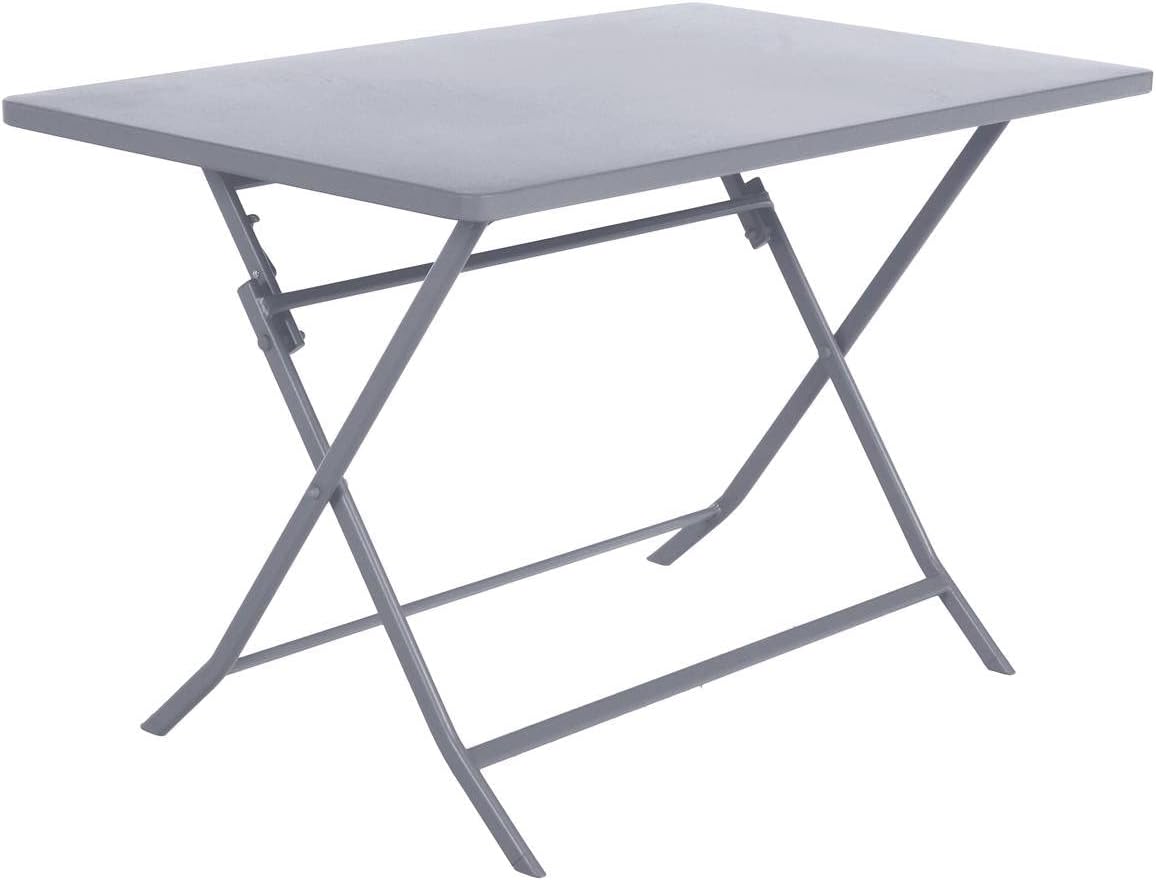 jardinite - Greensboro - 4 places - table pliante acier antirouille, quartz