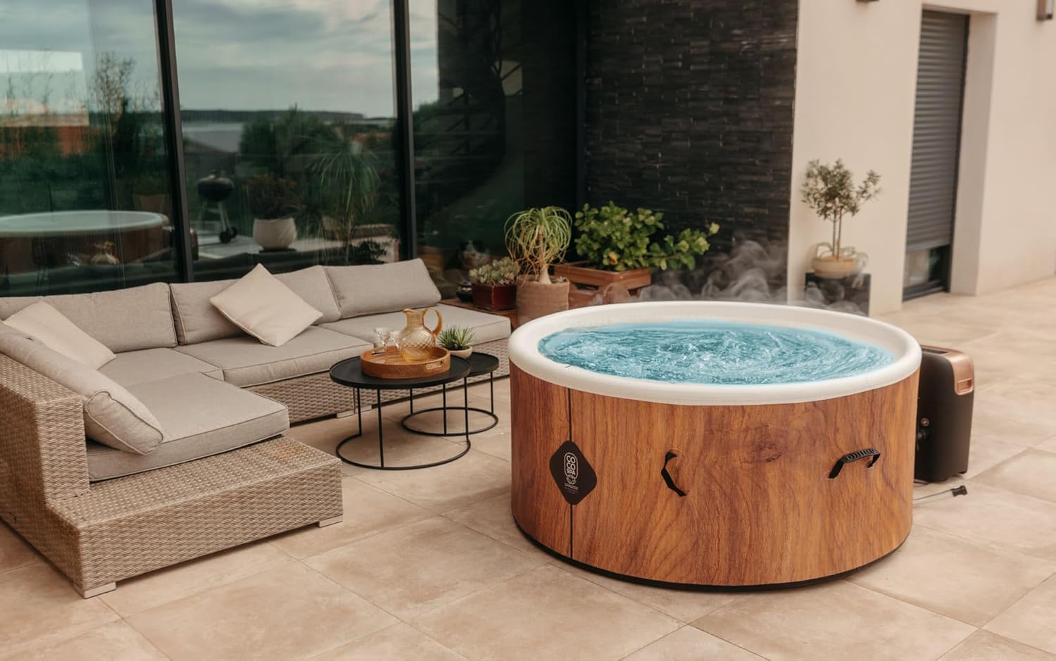 jardinite - Spa Gonflable 150 cm - 800 L - 140 jets - 2240 W