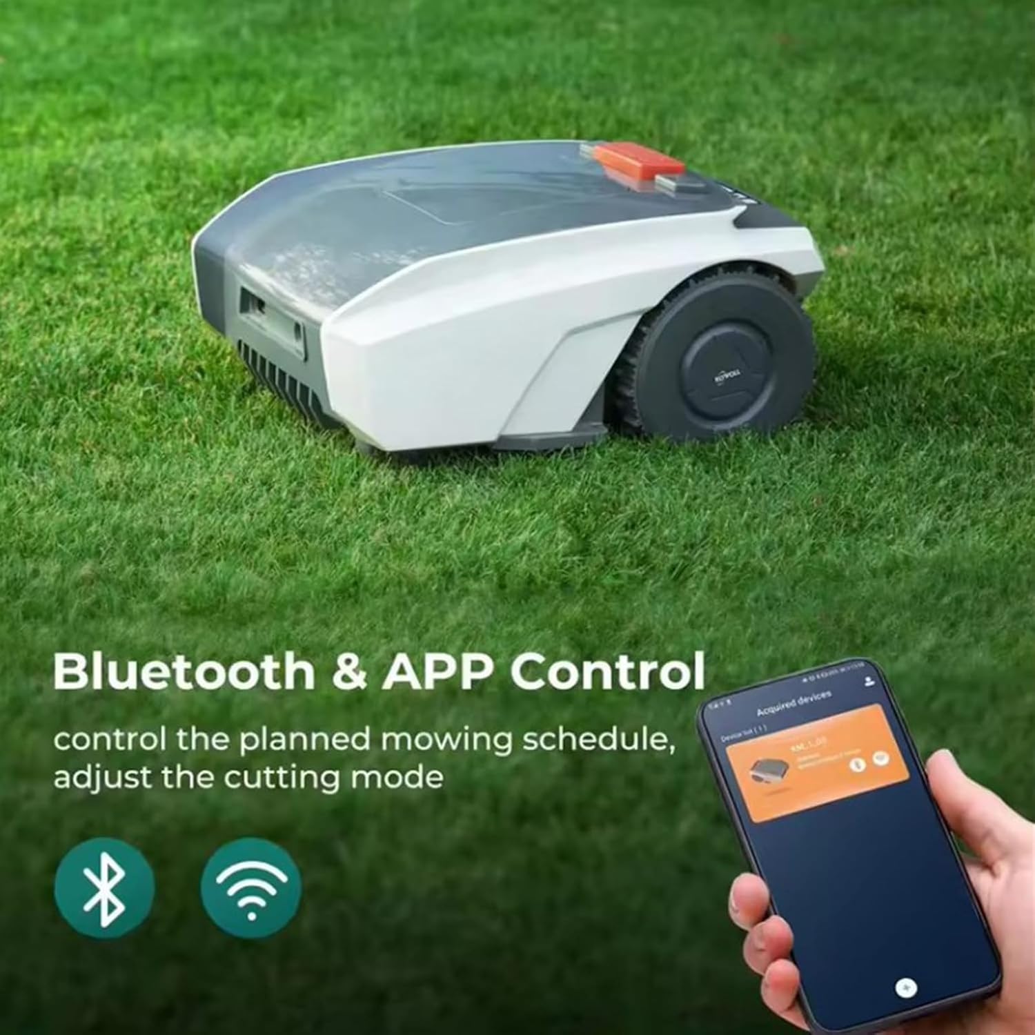 Robot tondeuse - 1500m², 19cm/20-60mm, pluie, WiFi, 35% pente