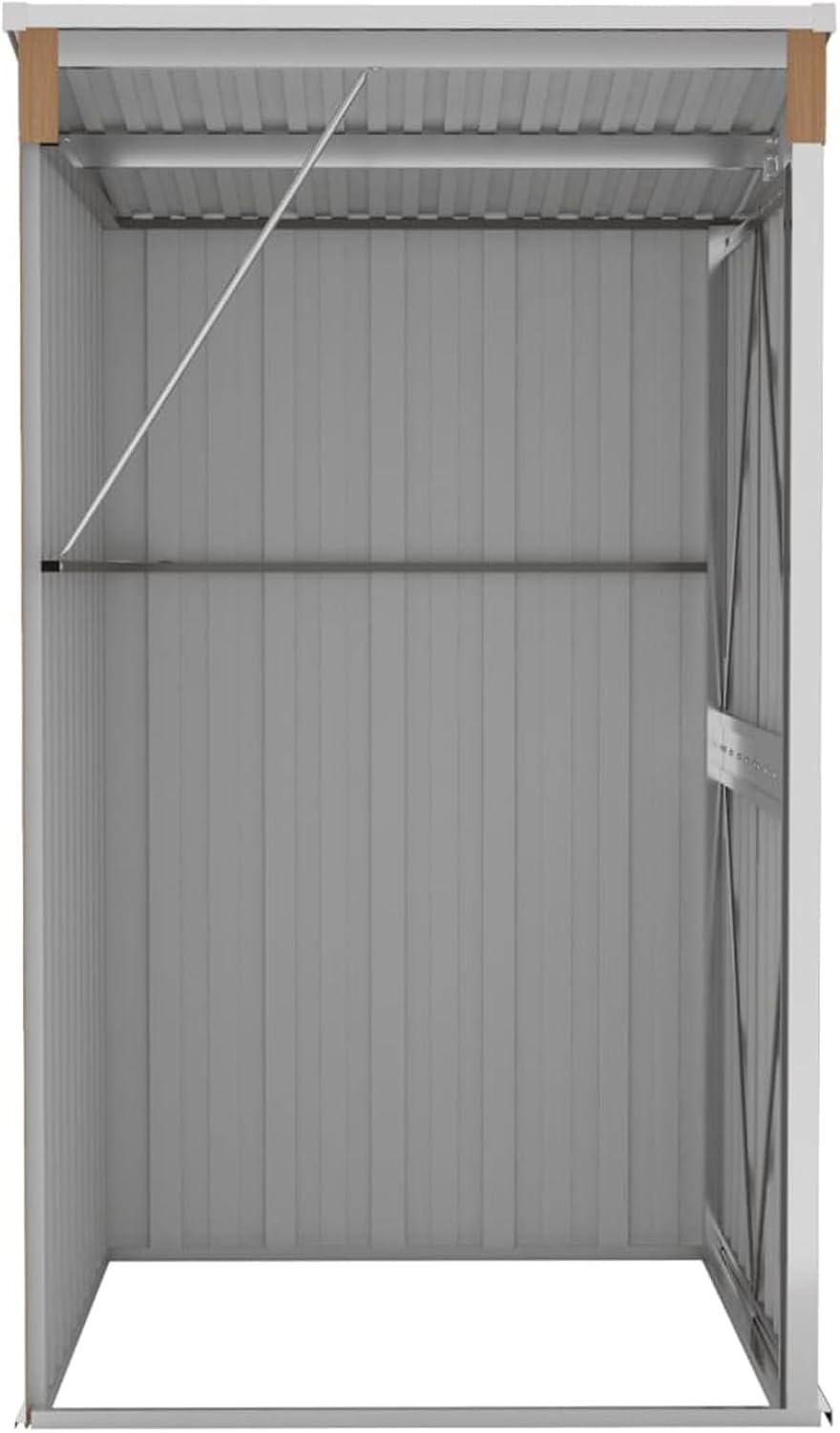 Abri de jardin mural en acier galvanisé marron 118 x 100 x 178 cm