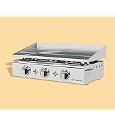 Plancha Gaz Tout Inox 3 Feux 7,5 kw - Anti-adhésive et nettoyage facile - jardinite modèle PIMI...