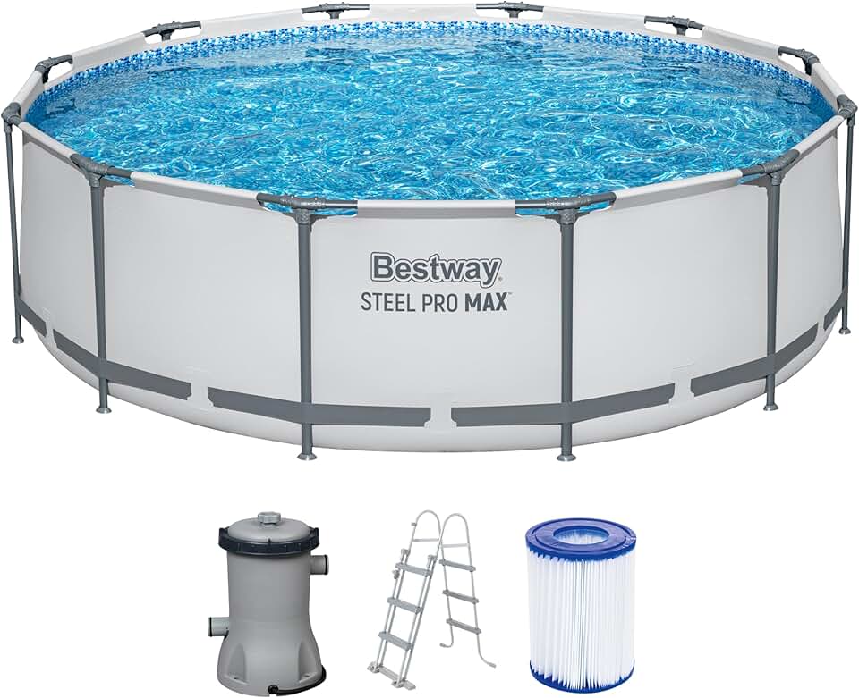 jardinite - Steel Pro Max piscine ronde - 366x100 cm - hors sol, robuste