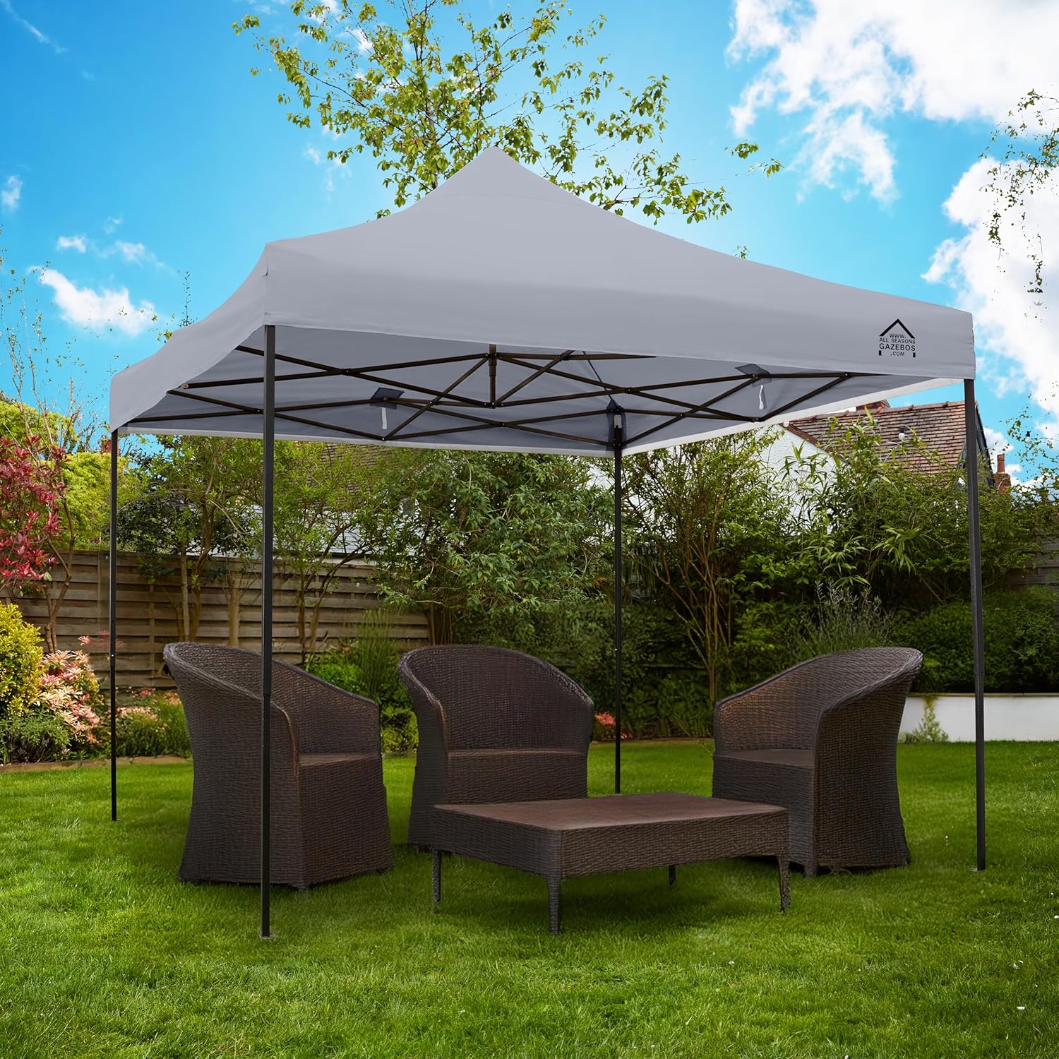 jardinite - Tonnelle série résistante - 3x3m - étanche, gris métallisé