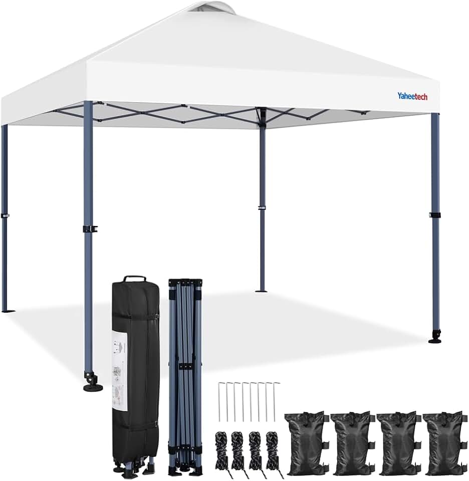 jardinite - tonnelle pop-up 3x3m, UV 50+, transport, blanc