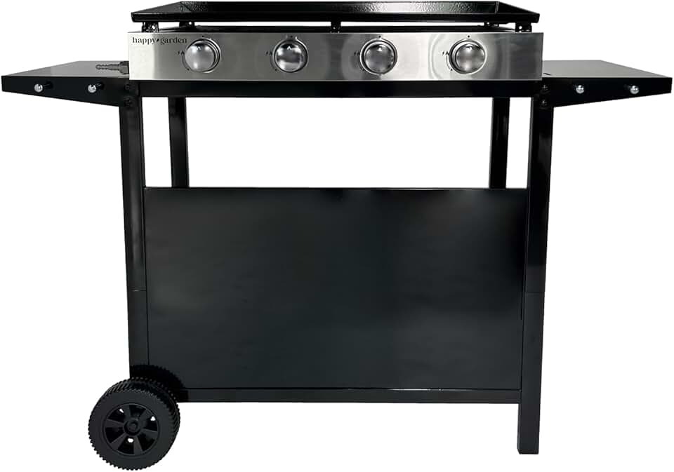 jardinite - Plancha Mérida 4 brûleurs avec chariot - gaz - 78x41 cm