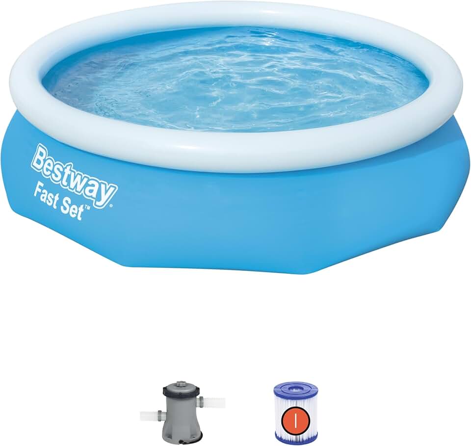 jardinite 57270 Piscine Hors Sol Fast Set Ronde Diamètreètre 305 X 76 cm, Filtre à Cartouche