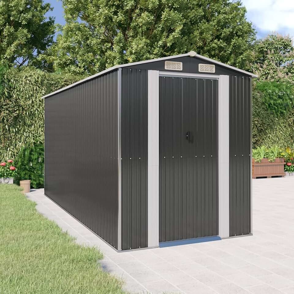 jardinite - Abri de Jardin - 192x440x223 cm - acier galvanisé, rangement extérieur