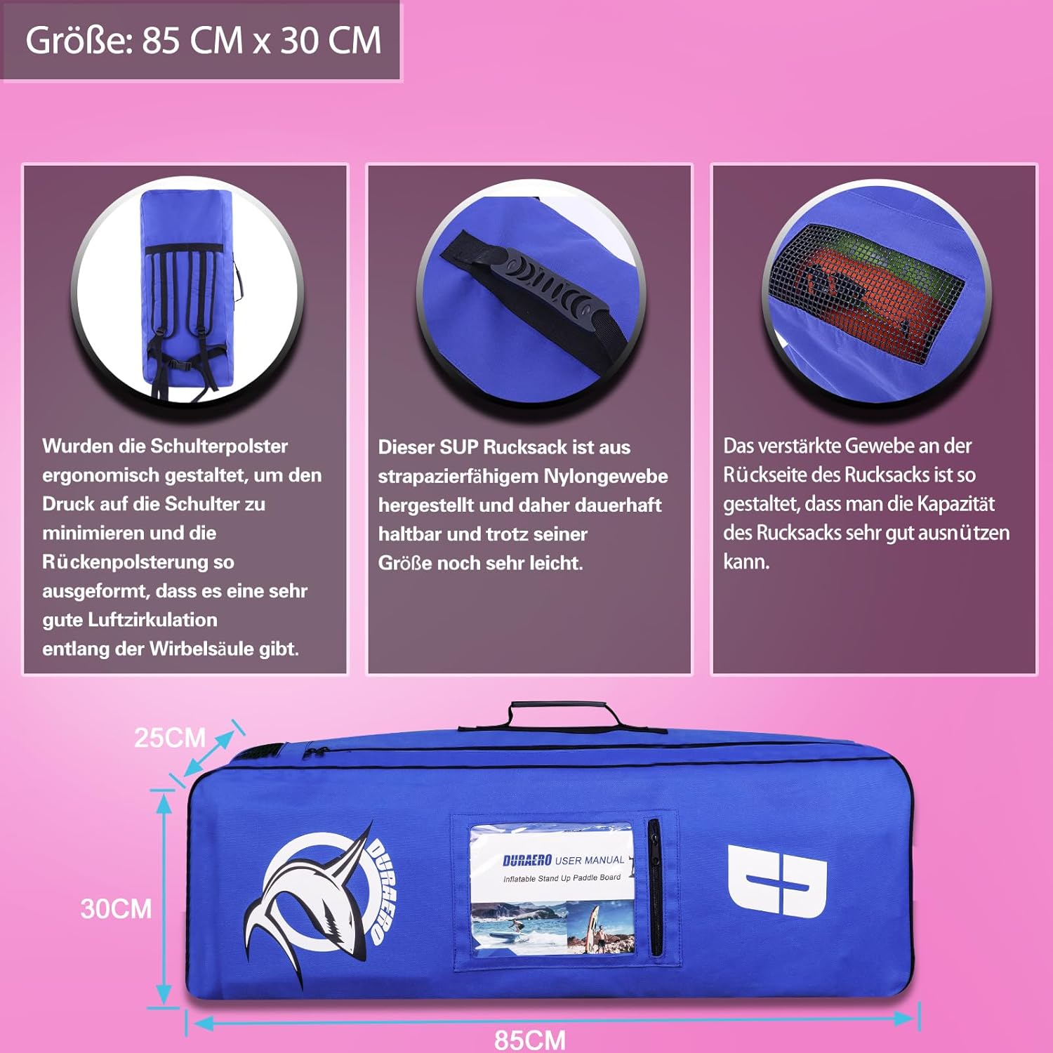 Kayak Gonflable Stand Up Paddle - 330x76x15cm - siège, pagaie 2 en 1, pompe, sac à dos, support caméra