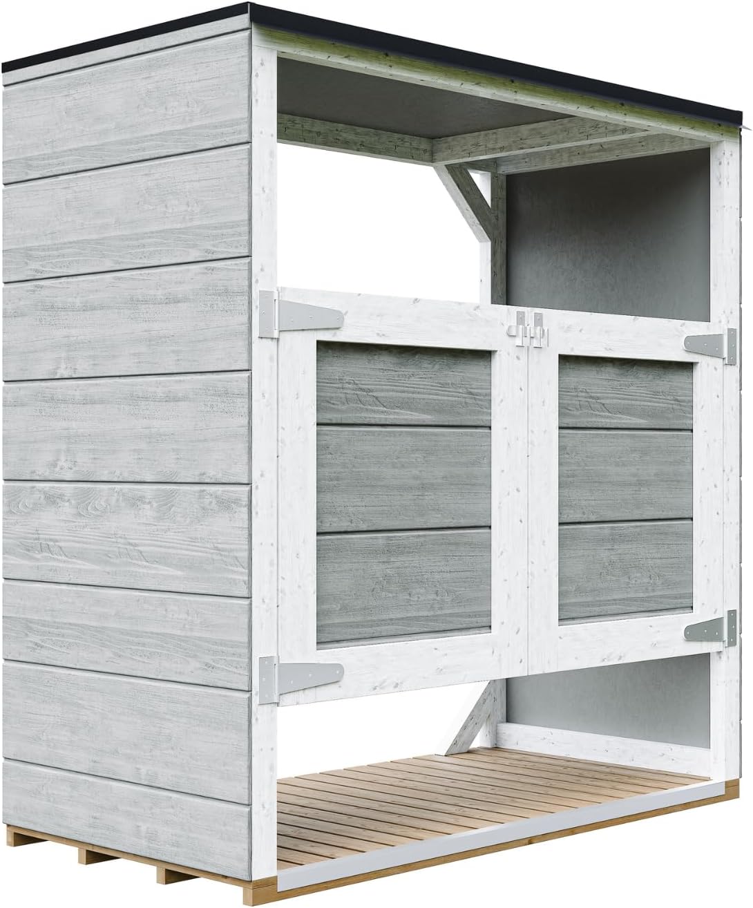 Abri de Jardin pour poubelles, Cache Poubelle extérieur 2x240L – Coffre de Rangement Exterieur, Armoire de Jardin, cabane de Jardin Exterieur – jardinite M980A-TUNDRA Grey