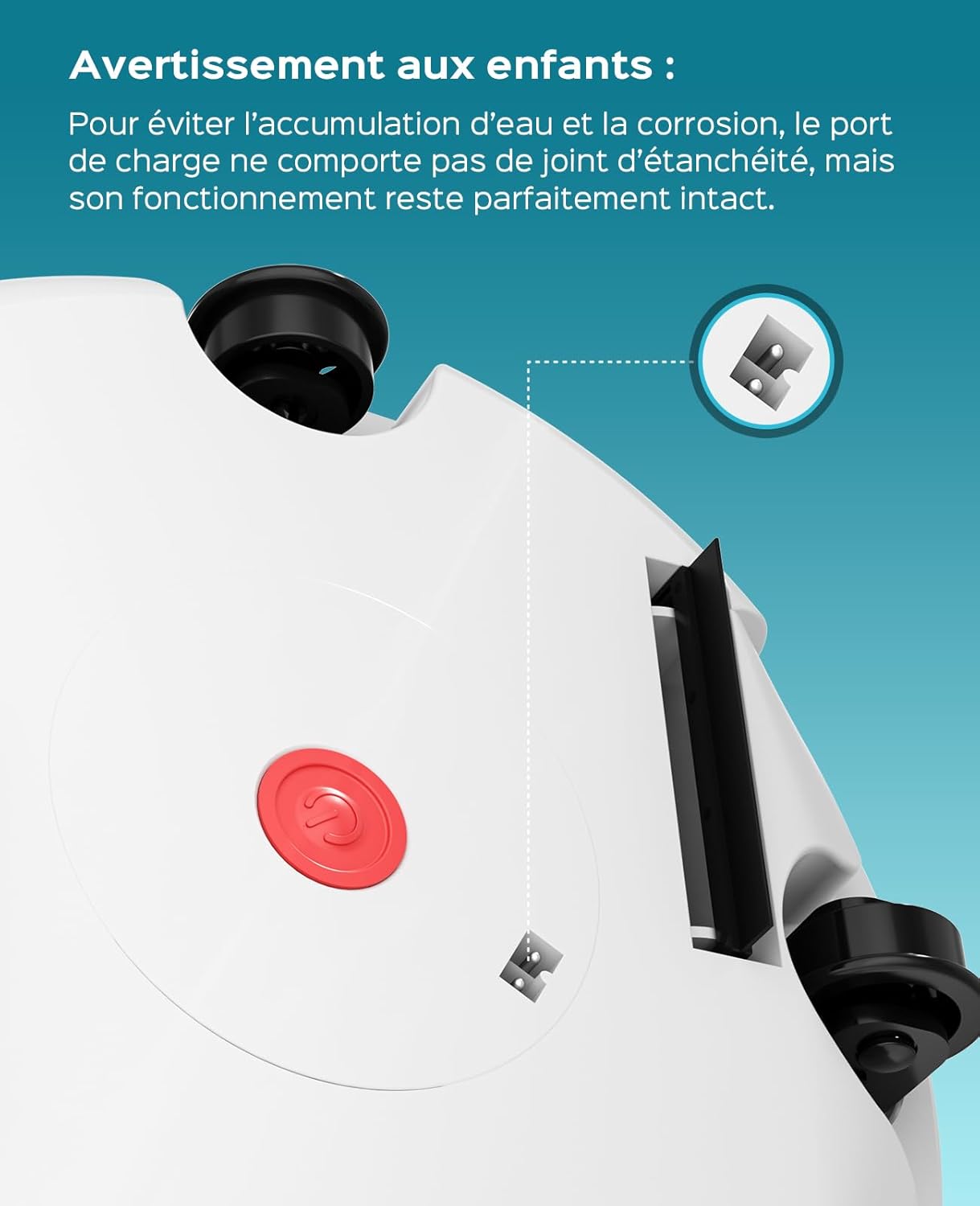 WINNY - 200 Robot Piscine - 60m² - sans fil, autonomie 75min, double filtration
