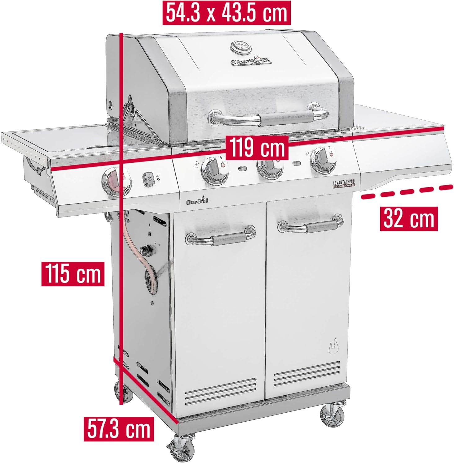 Char-Broil - Advantage PRO S 3 - 3 brûleurs inox, Sear 900°C, TRU-Infrared