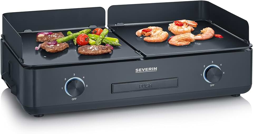 jardinite - plancha électrique réglable 240°C, 2200W, surface céramique, PG 8569