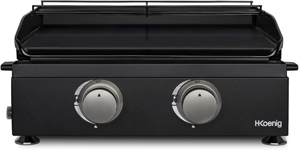 jardinite - plancha gaz 2 brûleurs - acier inox, fonte, jusqu'à 350°C - PLX1022