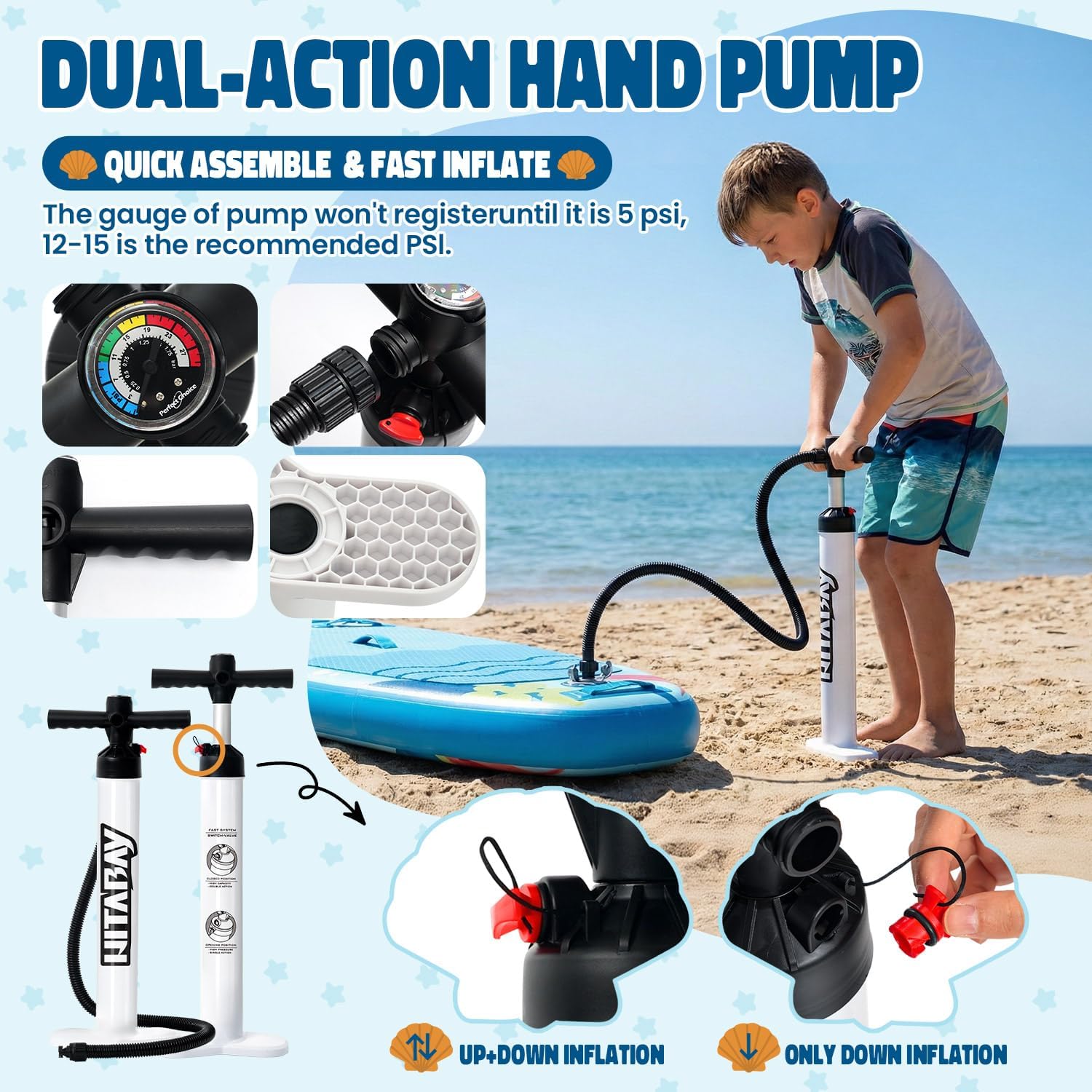 Planche de Surf Gonflable - Accessoire Complet Stand Up Paddle Board Gonflable pour Enfant Jeunesse