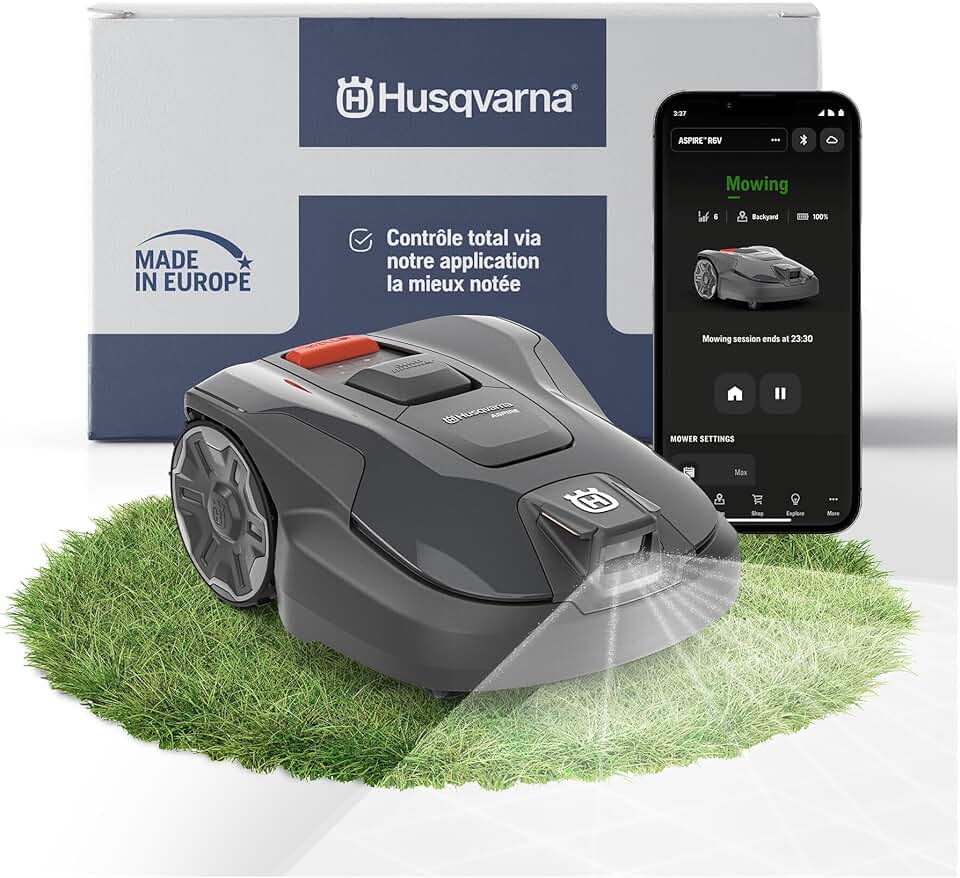 jardinite - Automower Aspire R6V - jusqu'à 600m² - IA Vision, GPS, WiFi, tonte sans fil périphérique, Zones virtuelles, 