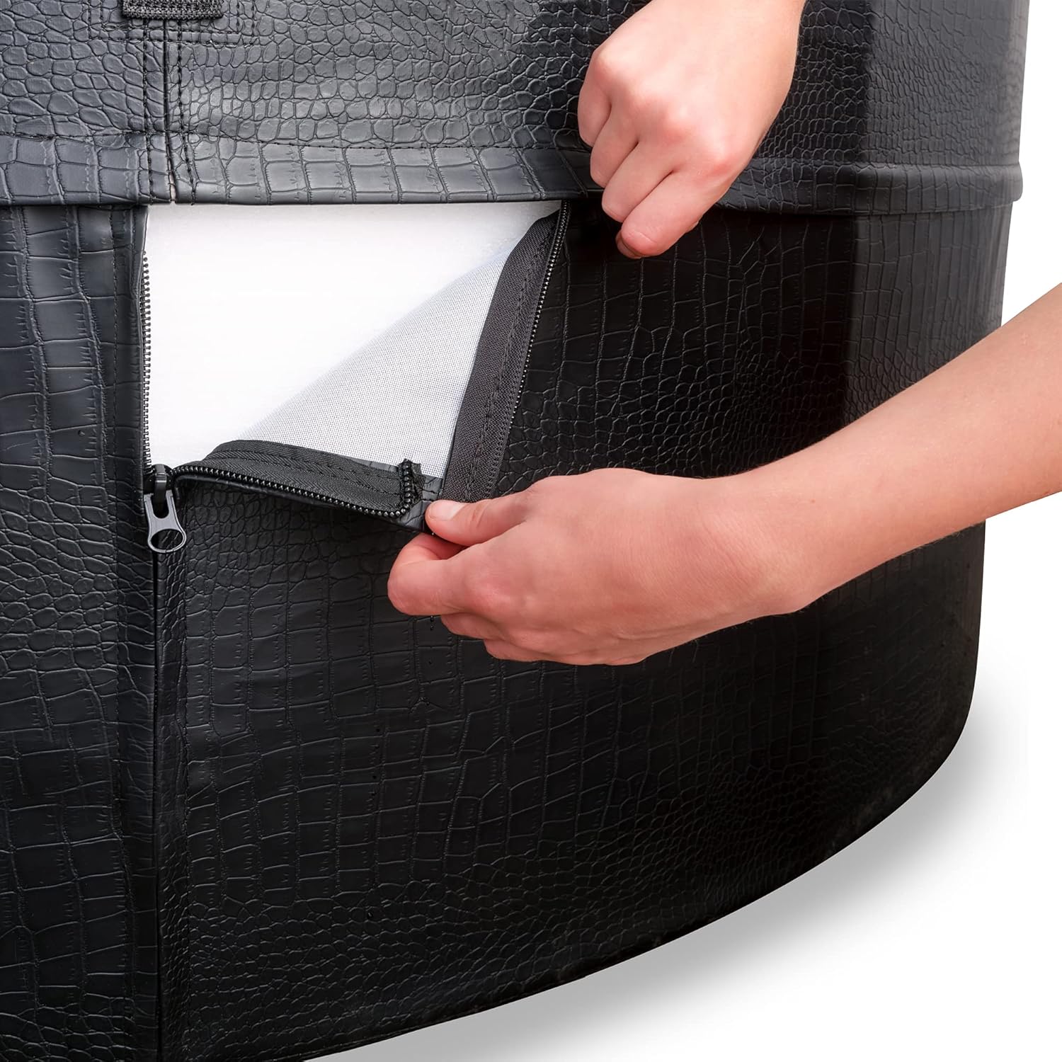 jardinite - Leather Premium Spa extérieur 184x73cm - 4 places, chauffage, 120 jets air