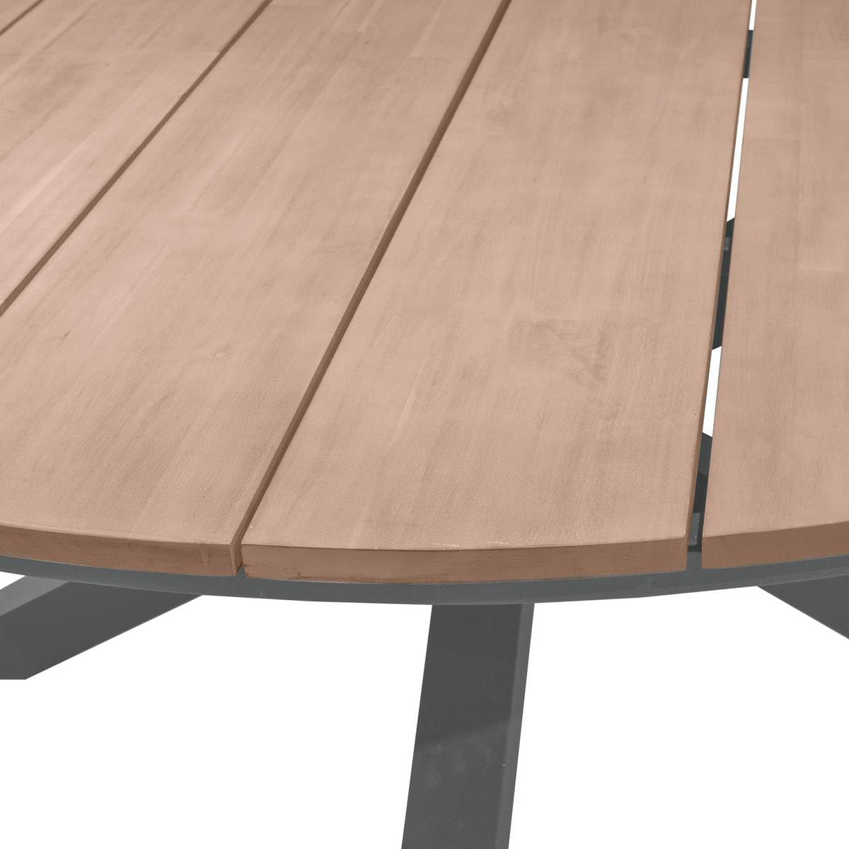 jardinite - Oriengo table ronde 8 places - aluminium acacia - Gris Graphite