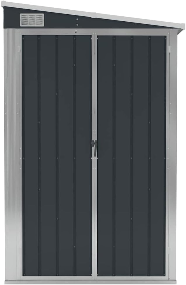 Abri de jardin mural anthracite 118x194x178 cm acier, 316223