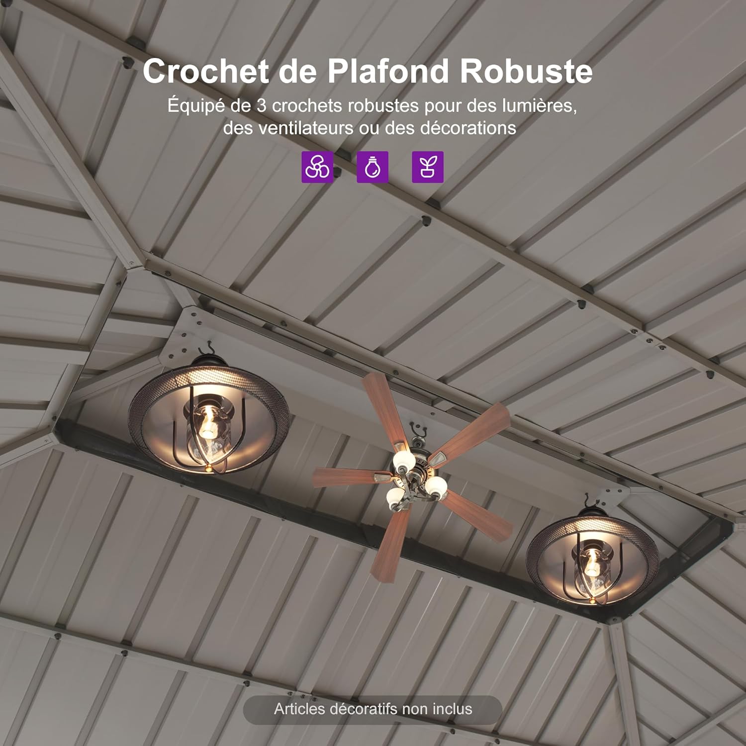 jardinite - pergola aluminium - 3,65x3m - double toit, moustiquaire, rideaux