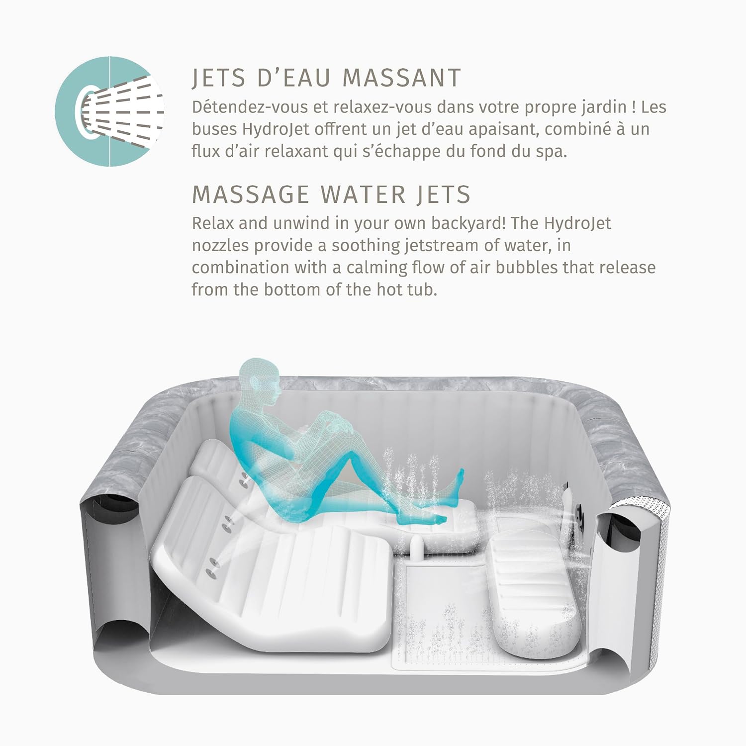 jardinite - Spa Comfy 5p - 293x230x71cm - 10 hydrojets, WiFi