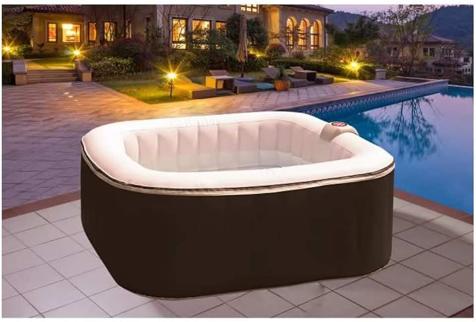 SUN SPA Spa gonflable carré laminé 4 personnes - 1,57 x 0,67 m