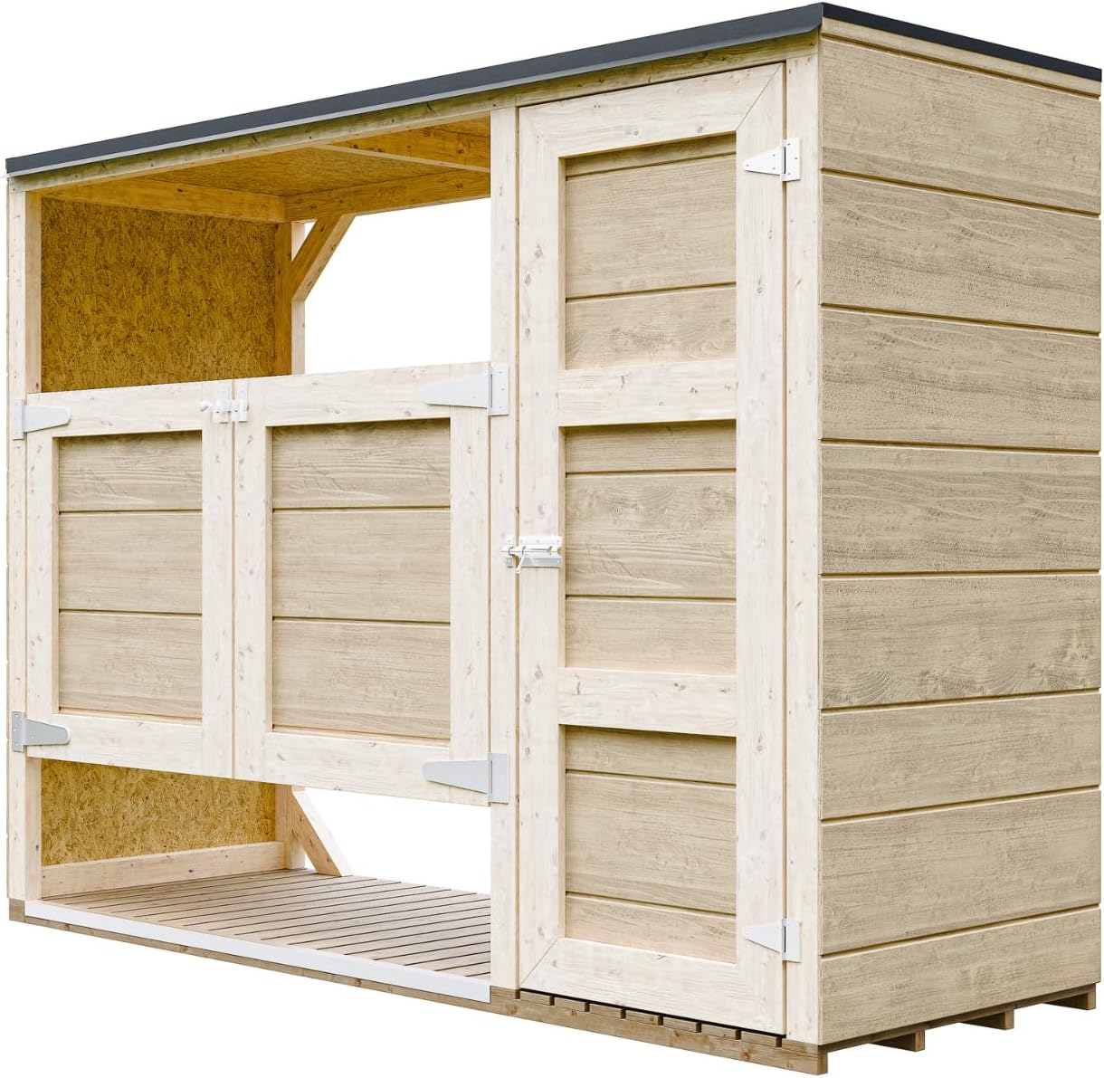 Abri de Jardin pour poubelles, Cache Poubelle extérieur 2x240L – Coffre de Rangement Exterieur, Armoire de Jardin, cabane de Jardin Exterieur – jardinite M981A