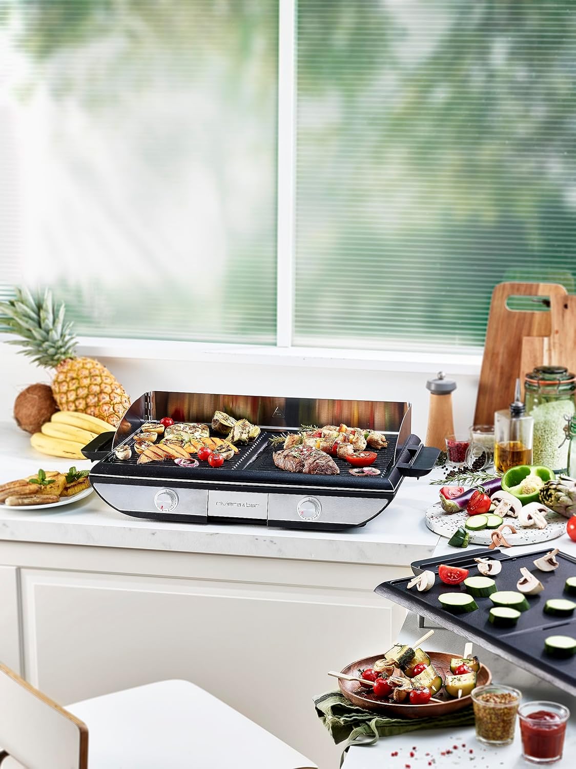 Riviera&Bar - combiné plancha/gril - 53,5x33 cm - fonte, plaques antiadhésives, réversible, lave-vaisselle, 2300W