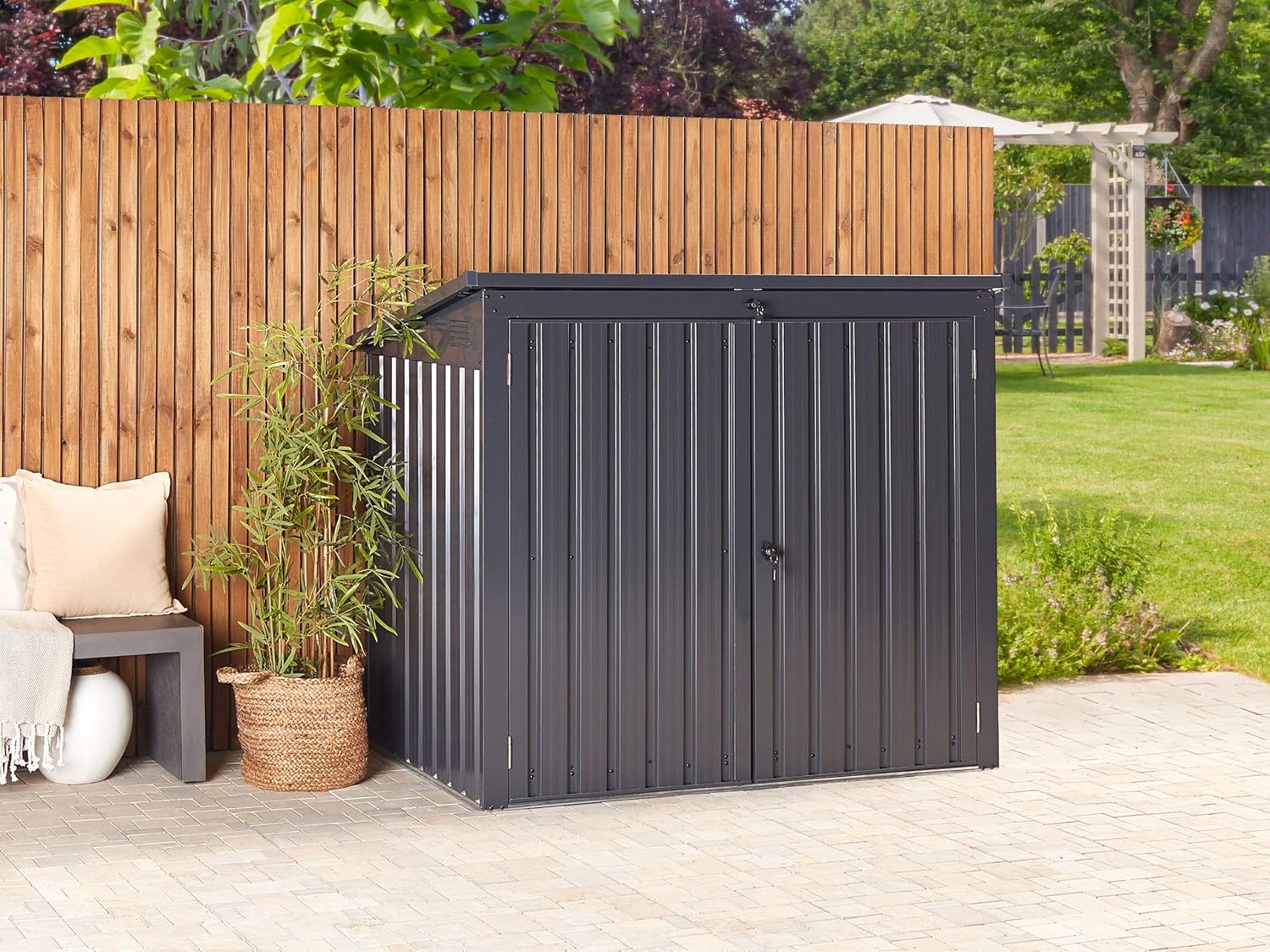 Abri de jardin acier galvanisé 158x134 cm, étanche et inoxydable Moena