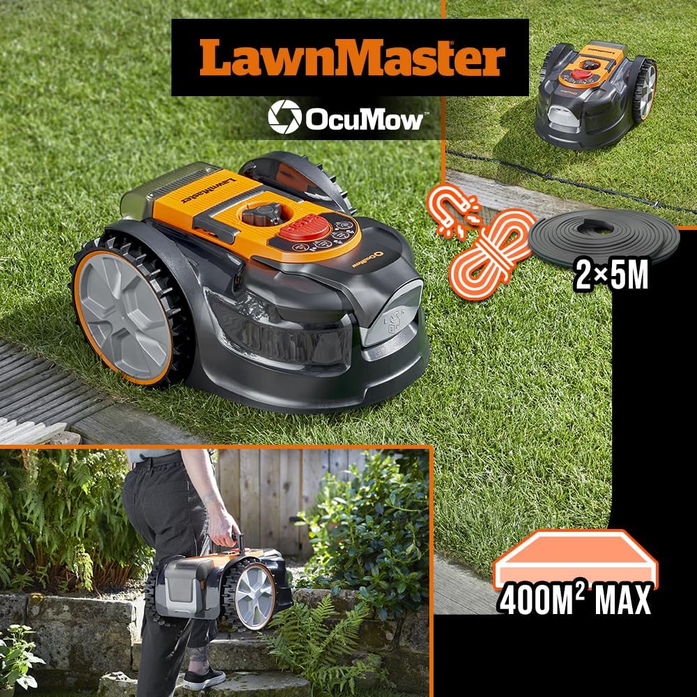 Robot tondeuse autonome - double caméra, 24V 8Ah, sans fil périmétrique, dimensions compactes - simplicité d’utilisation