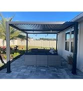 jardinite Pergola Bioclimatique en Aluminium 3 x 4,25 m, Tonnelle de Jardin Exterieur Imperméab...