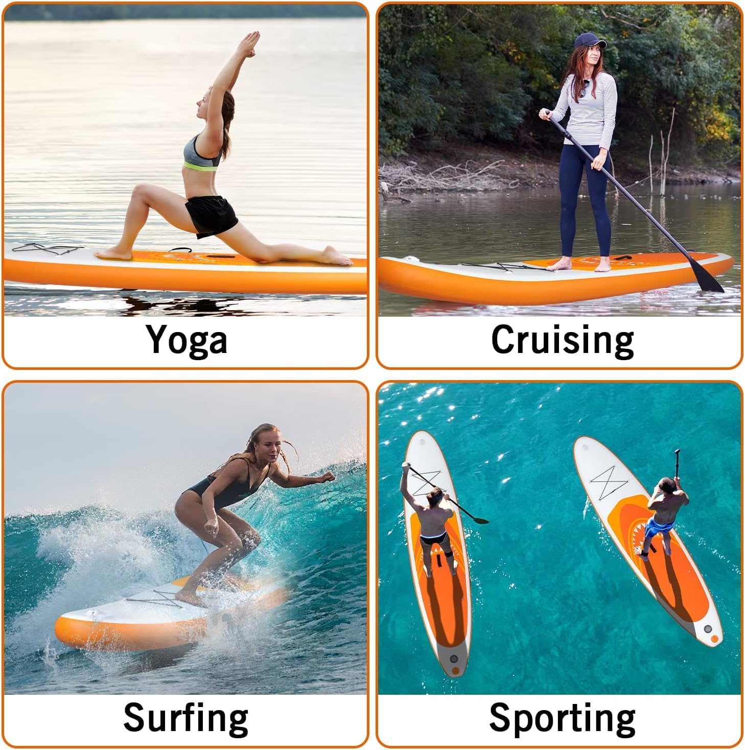 jardinite - Paddle Gonflable Adulte - 320/335cm - 2 personnes, siège kayak, pagaie alu, support caméra, pompe, 150kg