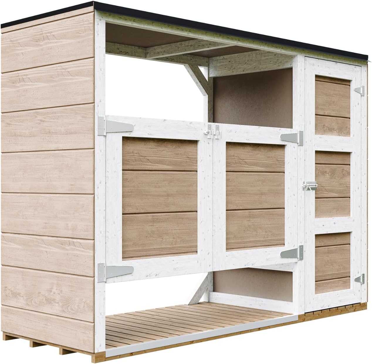 Abri de Jardin pour poubelles, Cache Poubelle extérieur 2x240L – Coffre de Rangement Exterieur, Armoire de Jardin, cabane de Jardin Exterieur – jardinite M981A-TERRA Brown