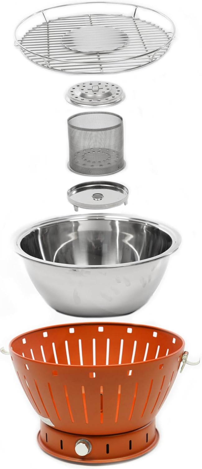jardinite - Barbecue portable sans fumée - 35cm diamètre - charbon de bois